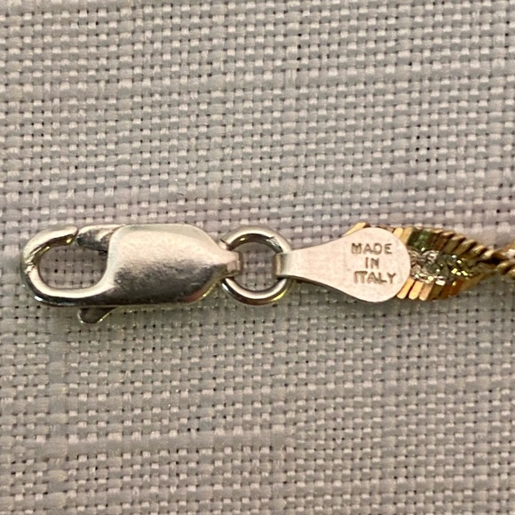 14K Gold Vermeil over Sterling Silver Twisted Chain Necklace Italy 30" L  3.75mm - Picture 7 of 9